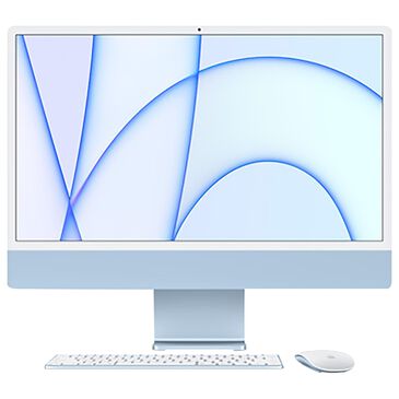 Apple 24" iMac All-In-One Desktop | Apple M1 - 8GB RAM - Apple M1 7-Core - 256GB SSD in Blue with 3-Year AppleCare+, , large