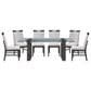Modern Market 7-Piece Rectangular Dining Set in Clear and Dark Brown, , large