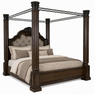 Ashley Maylee King Canopy Bed  in Dark Brown, , large
