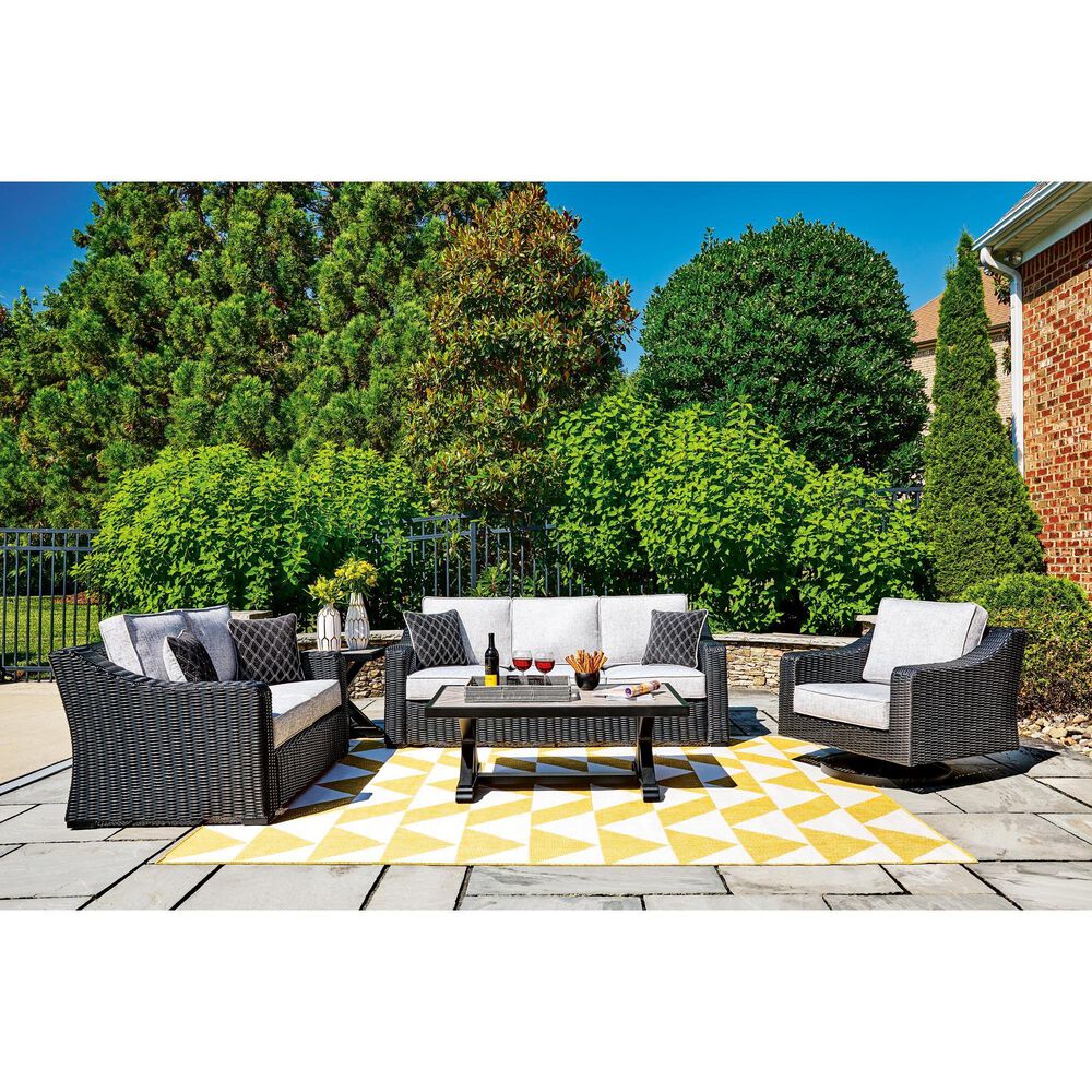 Ashley Beachcroft Sofa with Light Gray Cushion in Black, , large