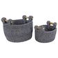 Maple and Jade Bohemian Storage Basket in Grey (Set of 2), , large