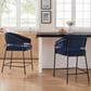 Linon Home Decor Prestwick Counter Stool with Navy Cushion in Black (Set of 2), , large
