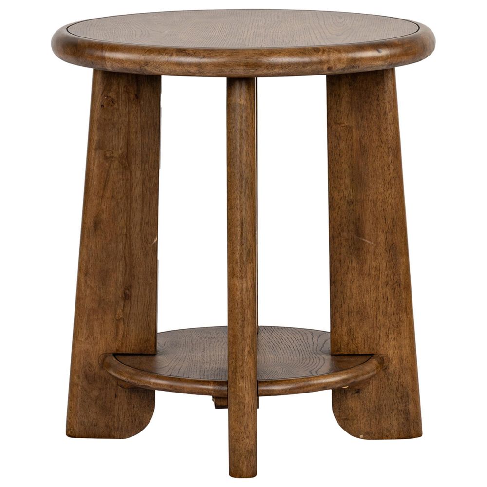 Nicolette Home Tanner Round End Table in Tawny Brown, , large