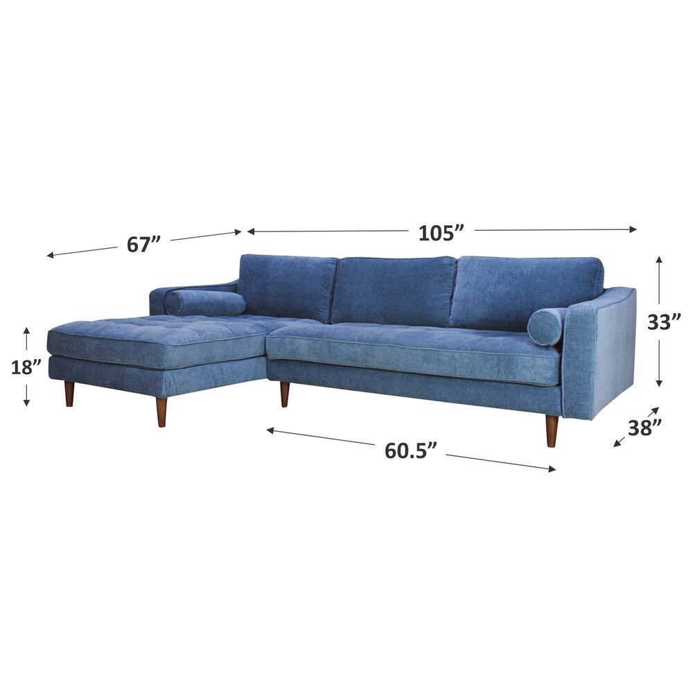37B Anderson 2-Piece Stationary Left Arm Facing Sectional in Denim, , large