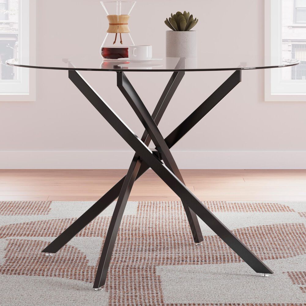 Ashley Pharwynn Round Dining Table in Dark Gunmetal - Table Only, , large