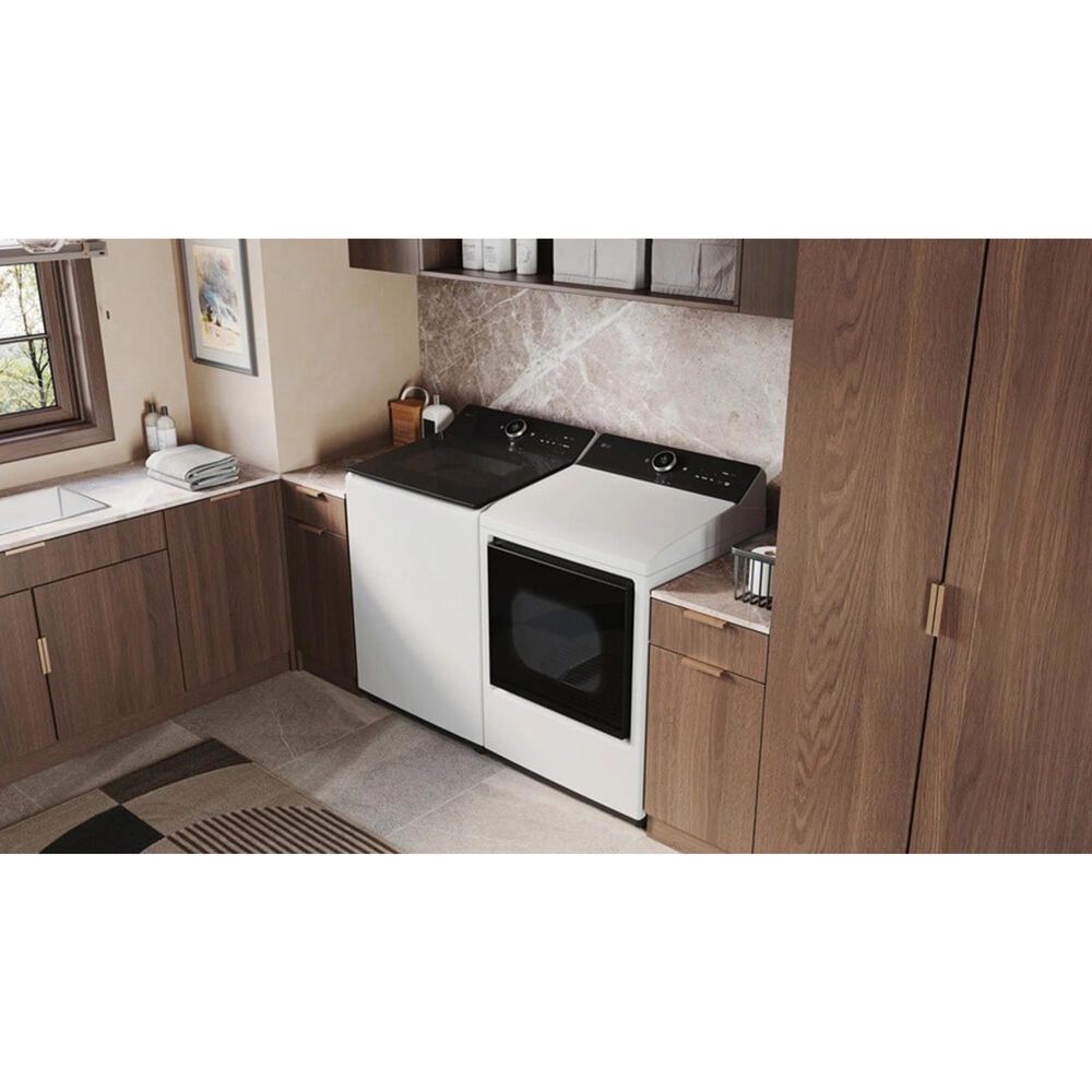 LG 5.5 Cu. Ft. Smart Top Load Washer and 7.3 Cu. Ft. Electric Dryer Laundry Pair in White, , large