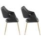 Lumisource Curvo Arm Chair with Black Upholstered in Gold (Set of 2), , large