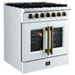 Forno Galiano 30" Freestanding French Door Dual Fuel Range in White, , large