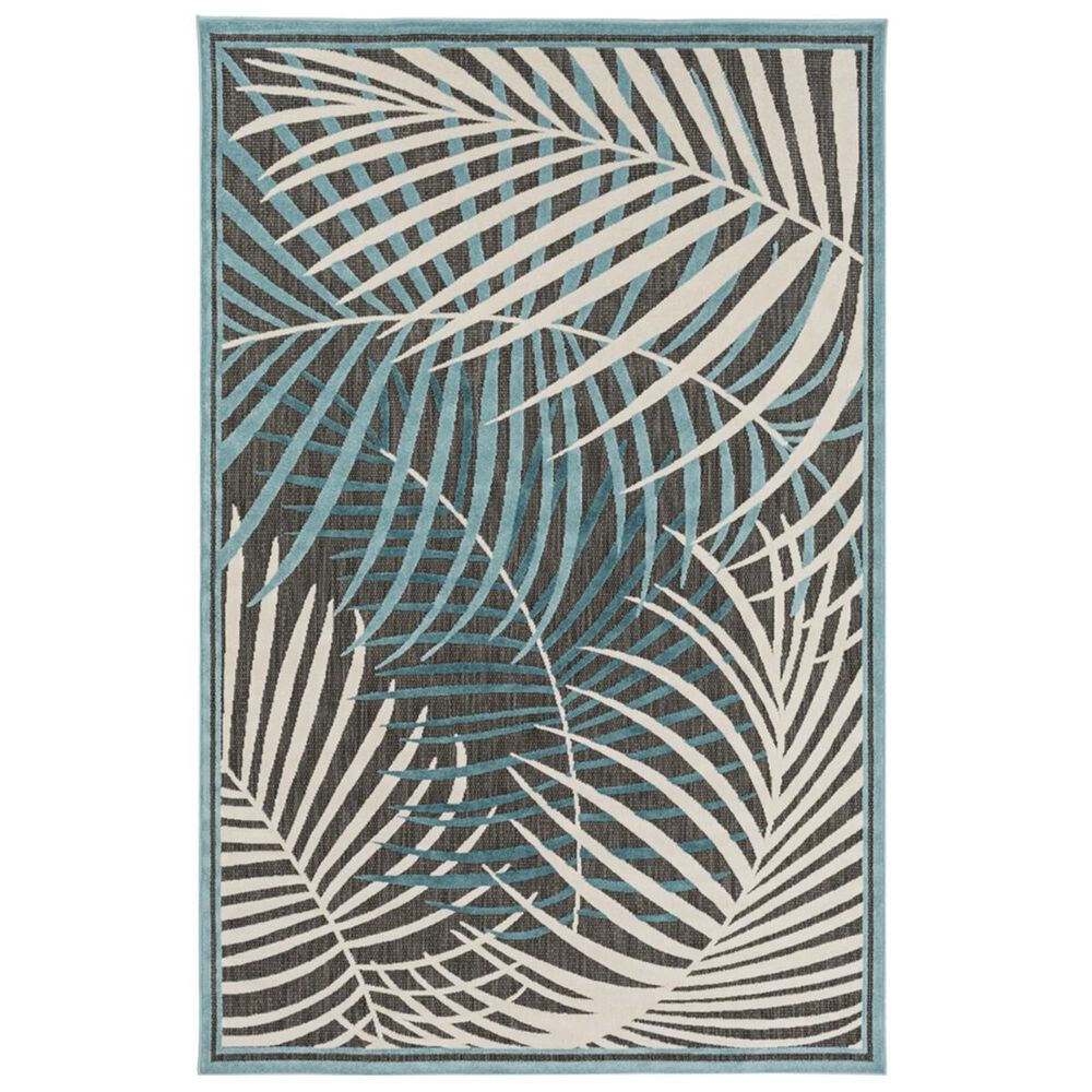 Surya Portera PRT-1062 8"8" x 12" Teal, Aqua and Ivory Area Rug, , large