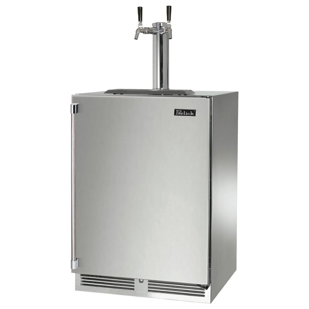 Perlick Signature Marine 5.2 Cu. Ft. Outdoor 2-Faucet Beverage Dispenser with Right Hinge Solid Door in Stainless Steel, , large