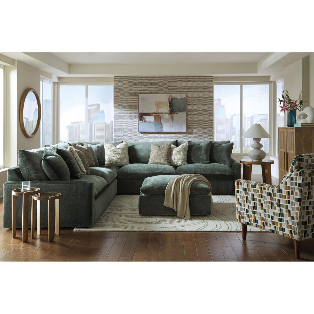 Ashley Carriage View Oversized Accent Ottoman in Jade, , large