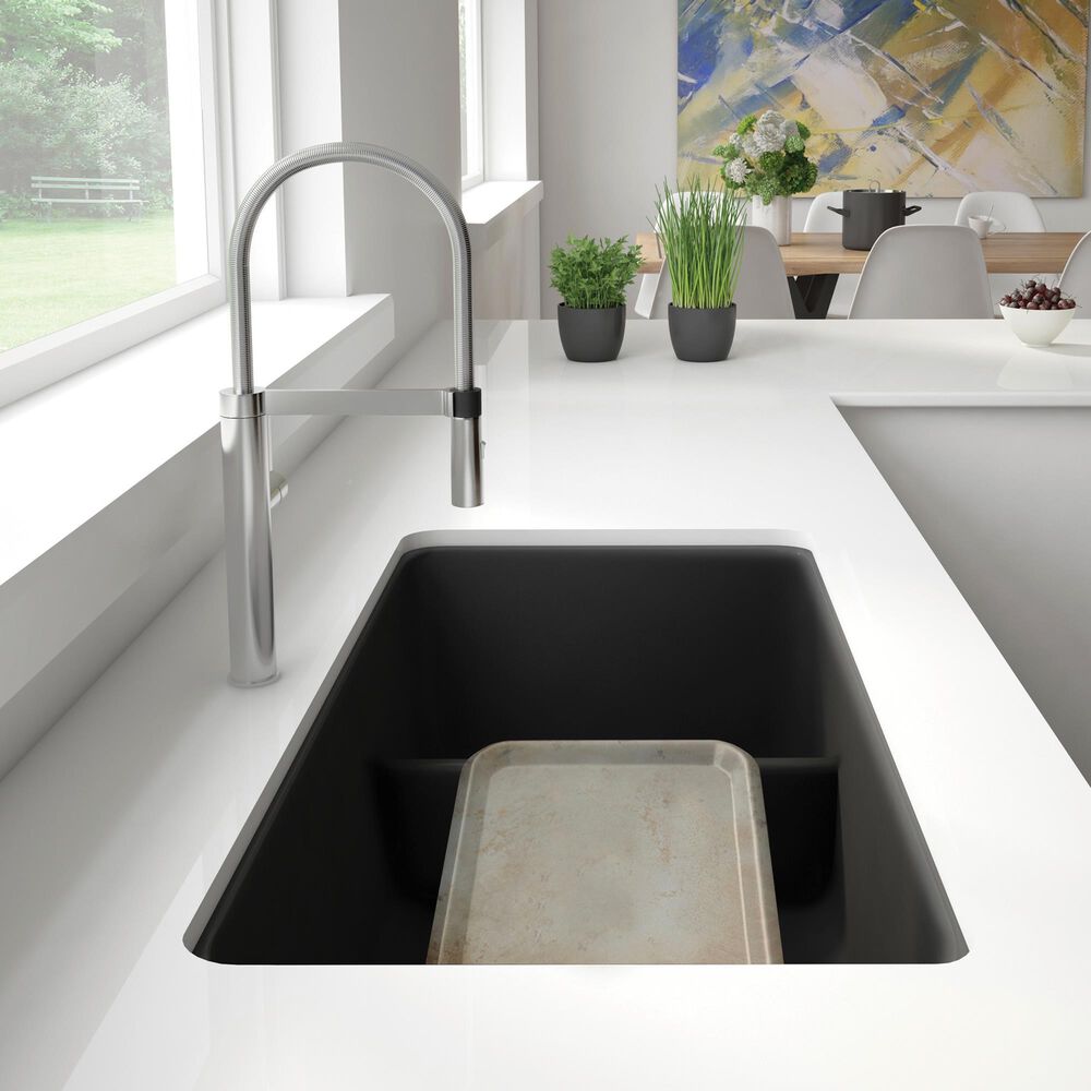 Blanco Precis Reversible 1-3/4 Double Bowl Kitchen Sink with Low Divide in Anthracite, , large