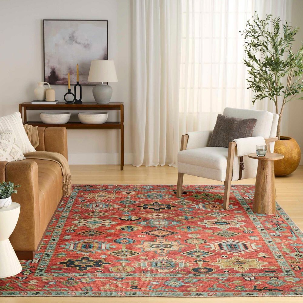 Nourison Vintage Washables Rust and Multicolor 7'10" x 9'10" Area Rug, , large