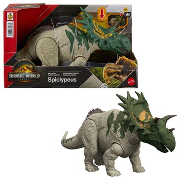 Jurassic World Spiclypeus Wild Roar Dinosaur Action Figure in Green, , large