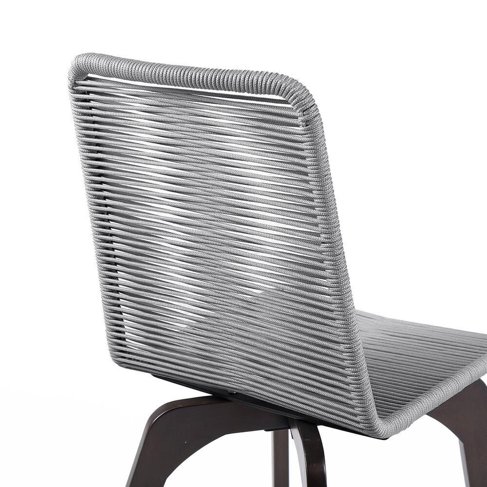 Blue River Island Outdoor Dining Chair with Silver Rope Seat in Dark Eucalyptus (Set of 2), , large