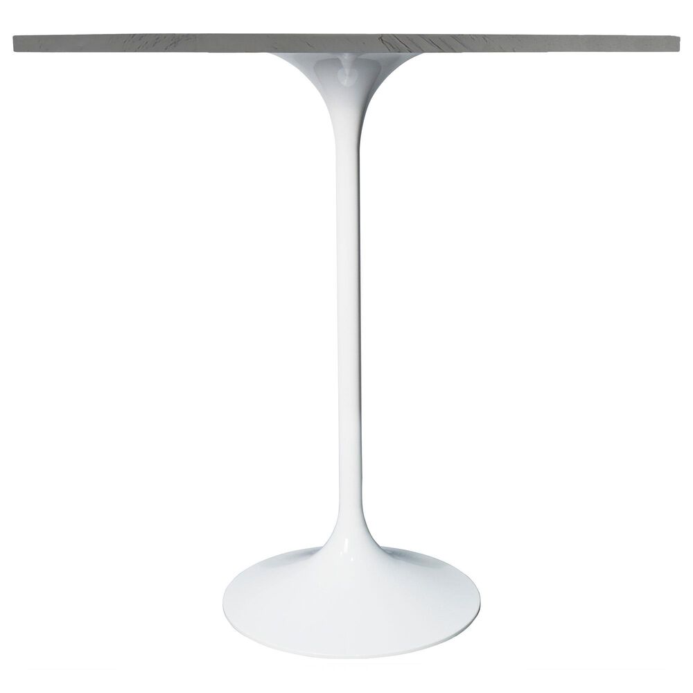 Leisuremod Verve 48&quot; Round Bar Height Dining Table with Resin Top in White - Table Only, , large