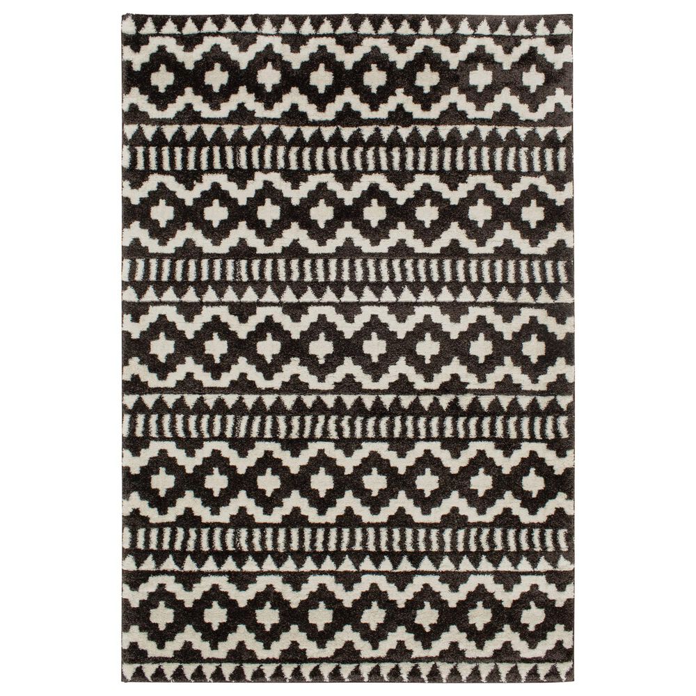 Central Oriental Structures Torrent Weehawken 5" x 7"6" Soot and Buff Area Rug, , large