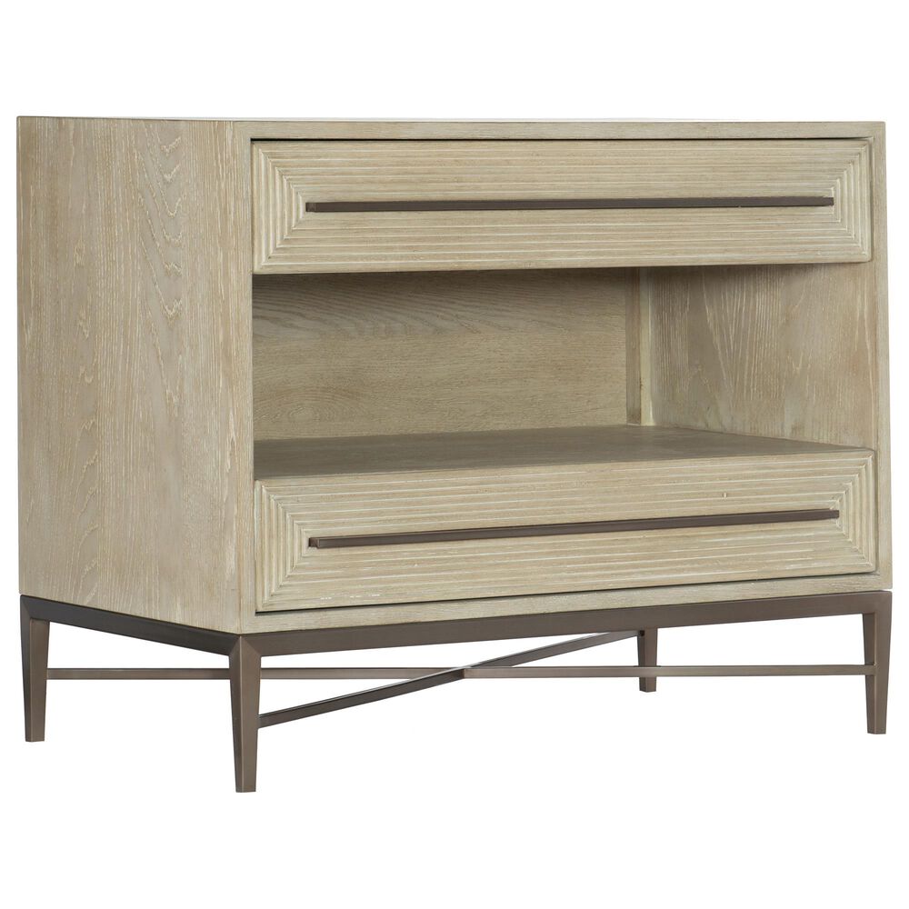 Hooker Furniture Cascade 2-Drawer Nightstand in Taupe and Champagne, , large
