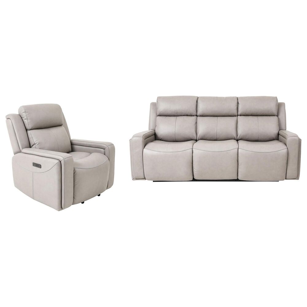 Blue River Claude 2-Piece Power Reclining Sofa Set in Light Grey, , large