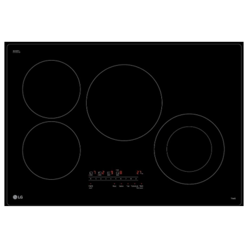 LG 30" Electric Smart Cooktop with Grey Pattern in Black, , large