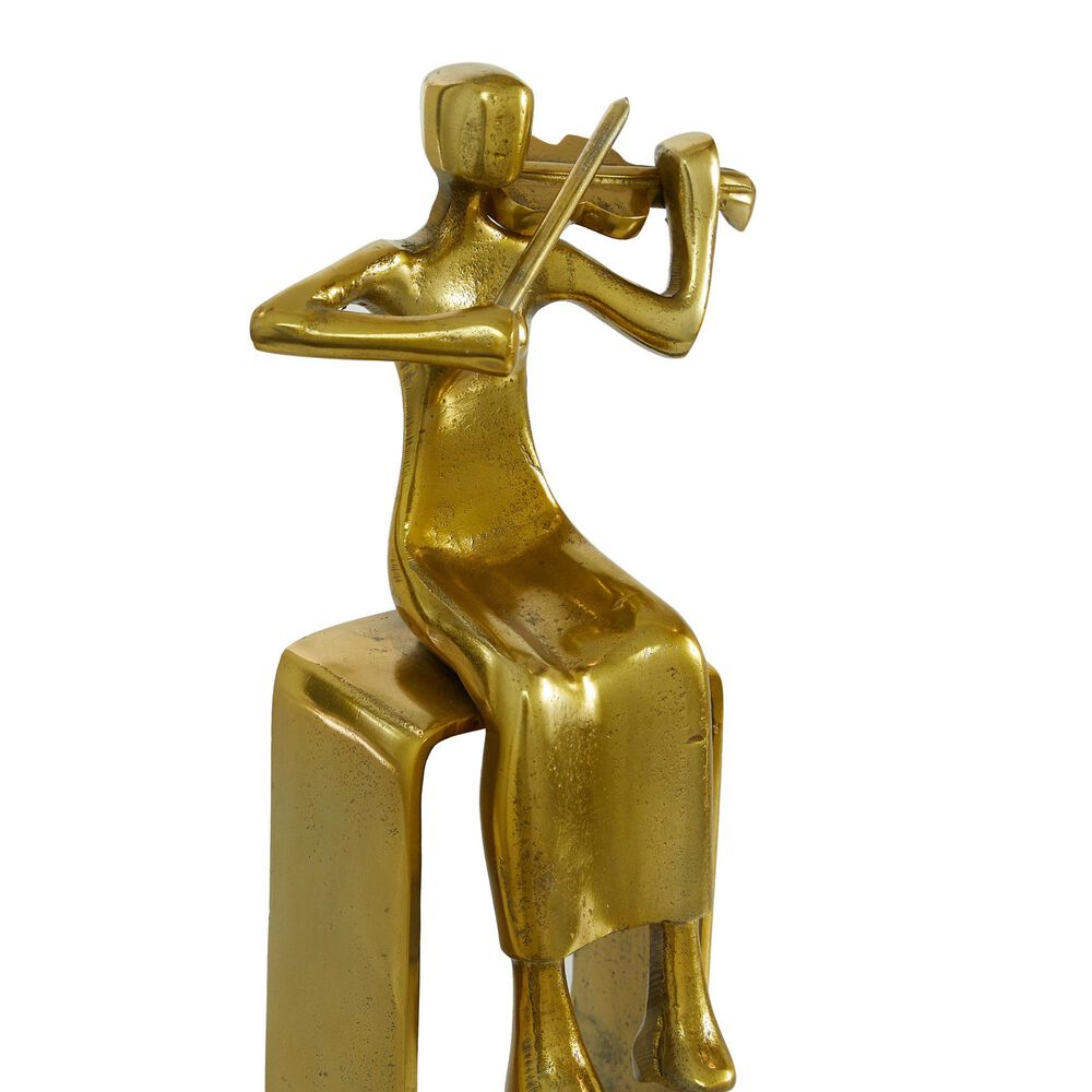 Maple and Jade 14&quot; Musician Sculpture in Gold &#40;Set of 2&#41;, , large
