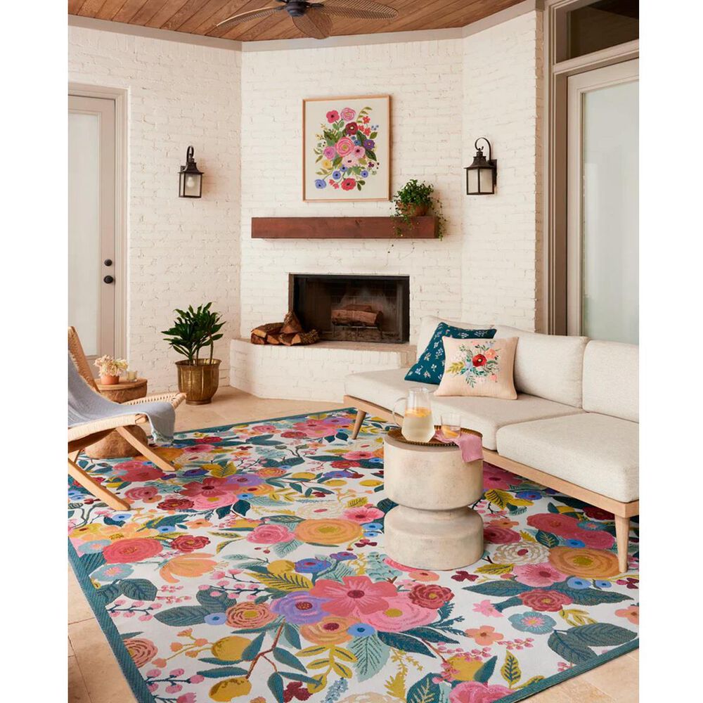 Loloi Rifle Paper Co. x Loloi Perennial Rose / Multi 6&#39;-7&quot; x 9&#39;-4&quot; Area Rug, , large