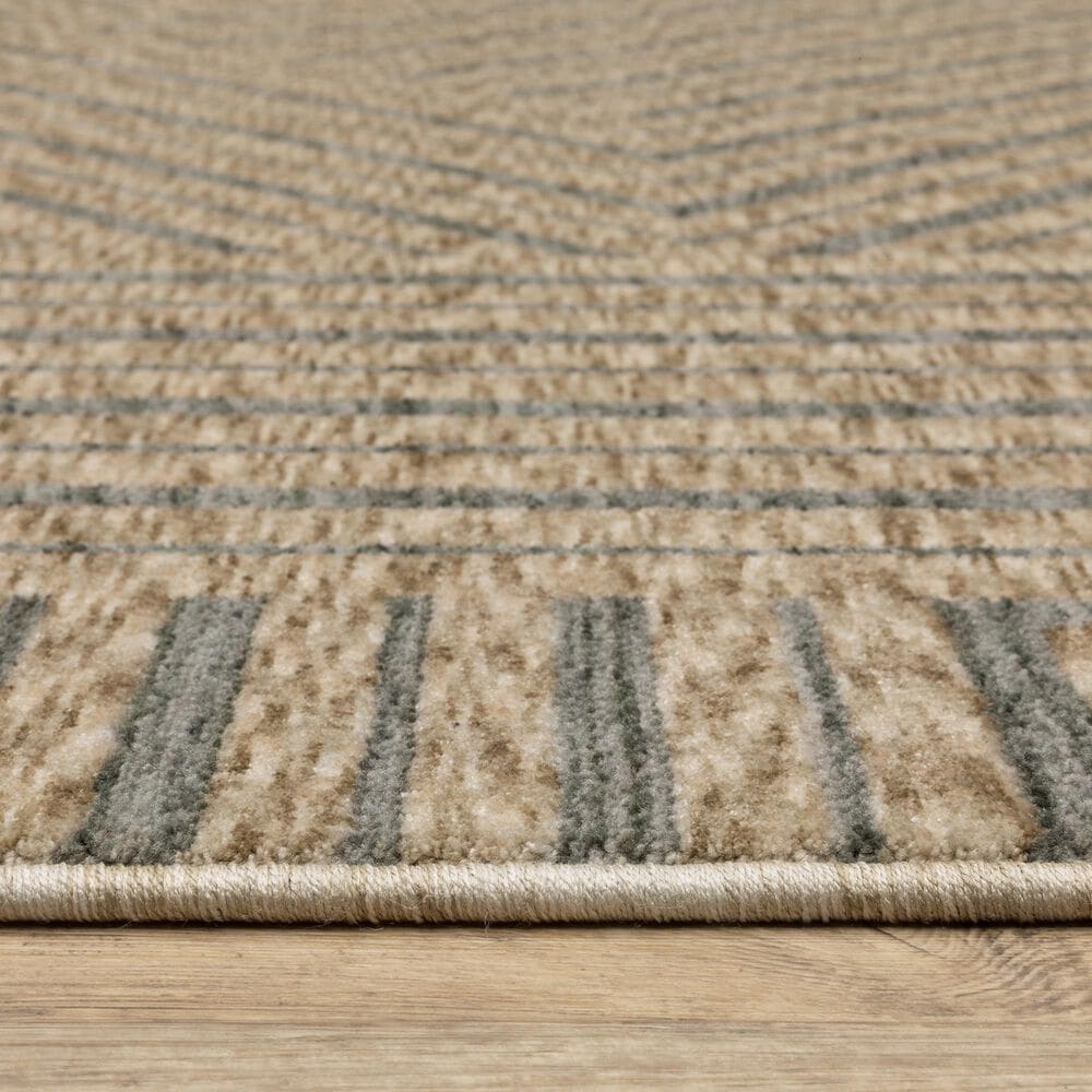 Oriental Weavers Echo ECH01 Beige and Grey 2&#39;3&quot; x 7&#39;6&quot; Runner, , large