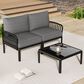 Hearth and Haven 2-Piece Patio Conversation Set with Dark Gray Cushion in Black, , large