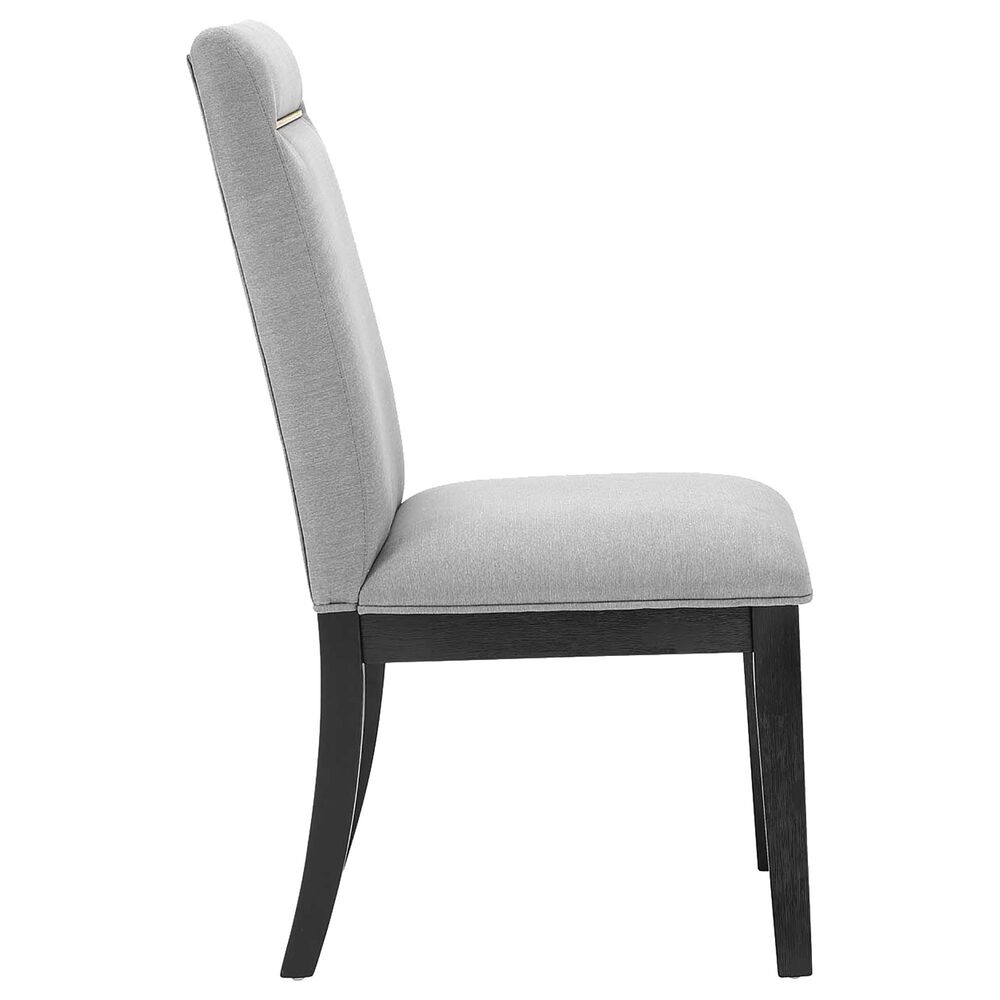 Steve Silver Yves Side Chair with Gray in Rubbed Charcoal, , large