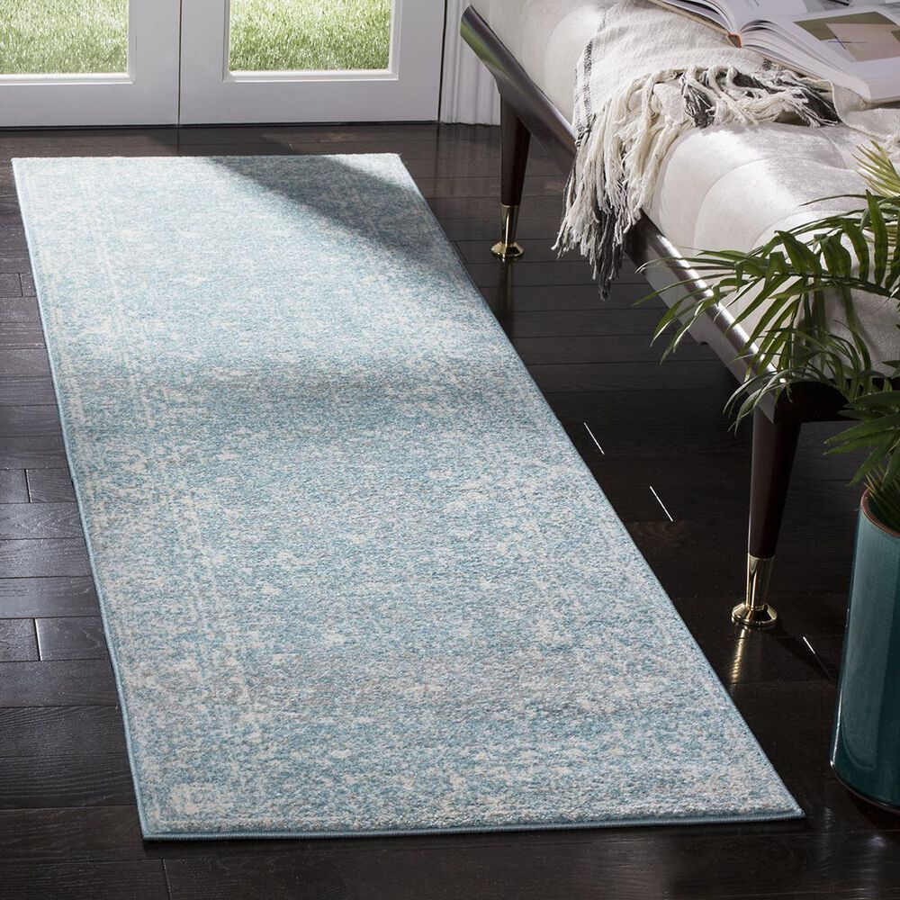 Safavieh Evoke EVK270D 2&#39;2&quot; x 11&#39; Light Blue and Ivory Runner, , large