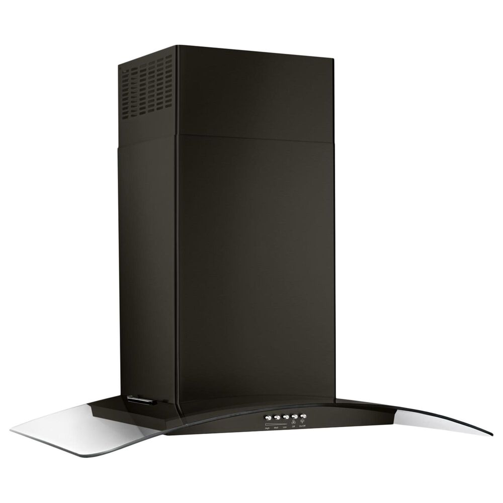 Whirlpool 36&quot; Concave Glass Wall Mount Range Hood in Black Stainless Steel, , large