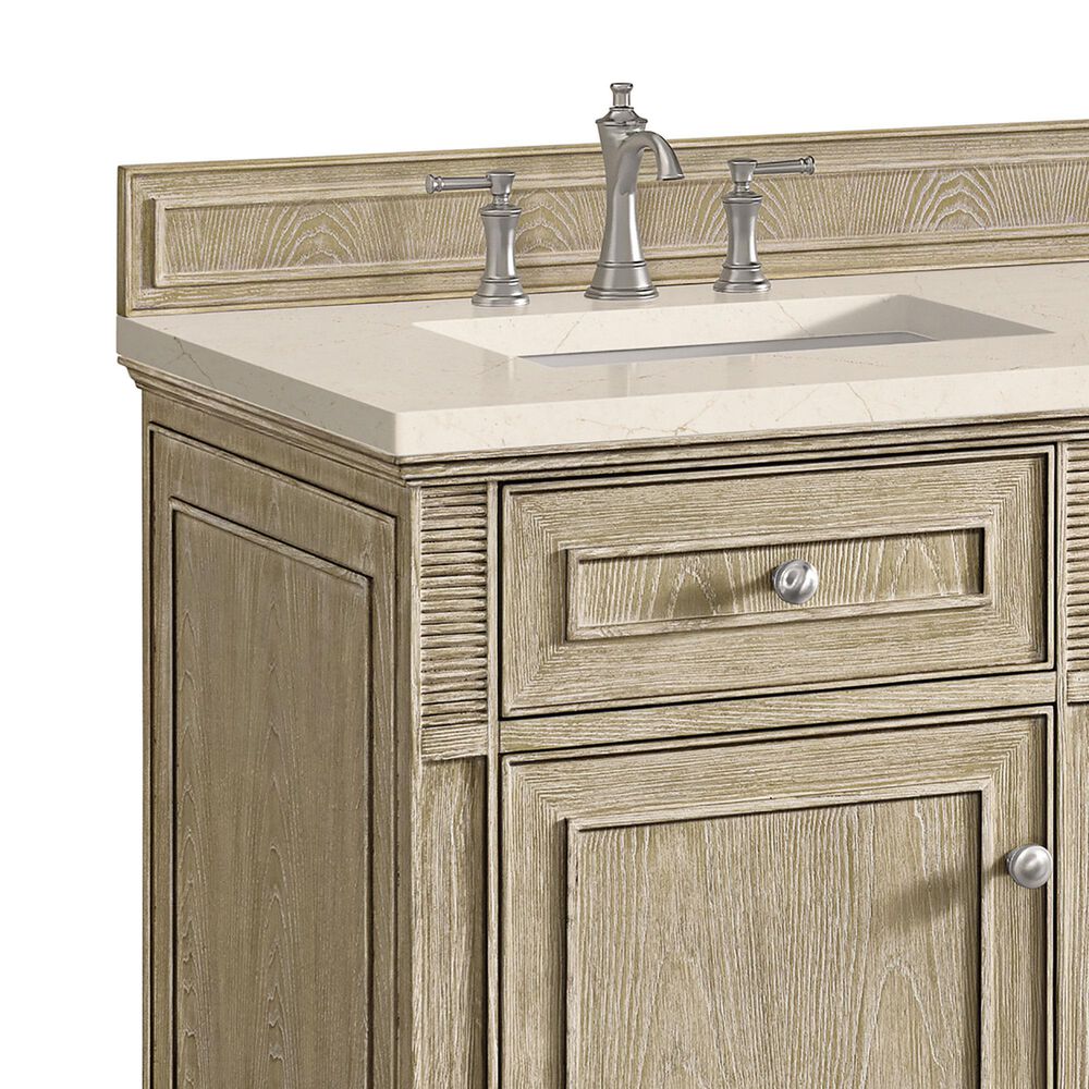 James Martin Vanities Lorelai 60&quot; Double Vanity in Whitewashed Oak with 3 cm Eternal Marfil Quartz Top, , large