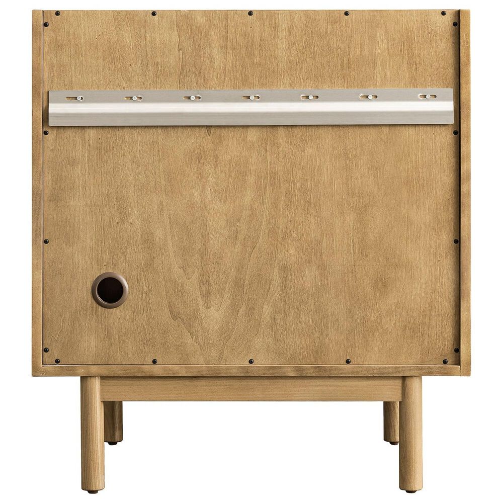 James Martin Vanities Laurent 30" Single Bathroom Vanity in Light Natural Oak with Single Hole 3 cm White Zeus Quartz Top and Rectangular Sink, , large