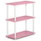 HOMLUX 3-Tier Compact Open Storage Bookshelf in Pink and White, , large