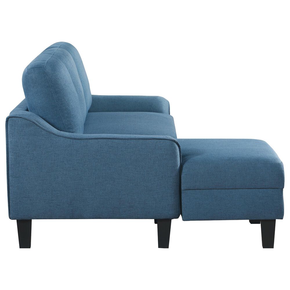 OSP Home Lester 1-Piece Stationary Sleeper Sofa Chaise in Blue, , large