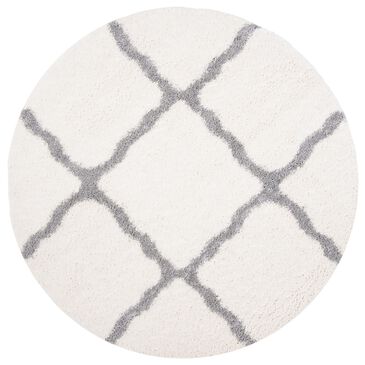 Safavieh Parma Shag PMA521A 6"7" Round Cream and Grey Area Rug, , large