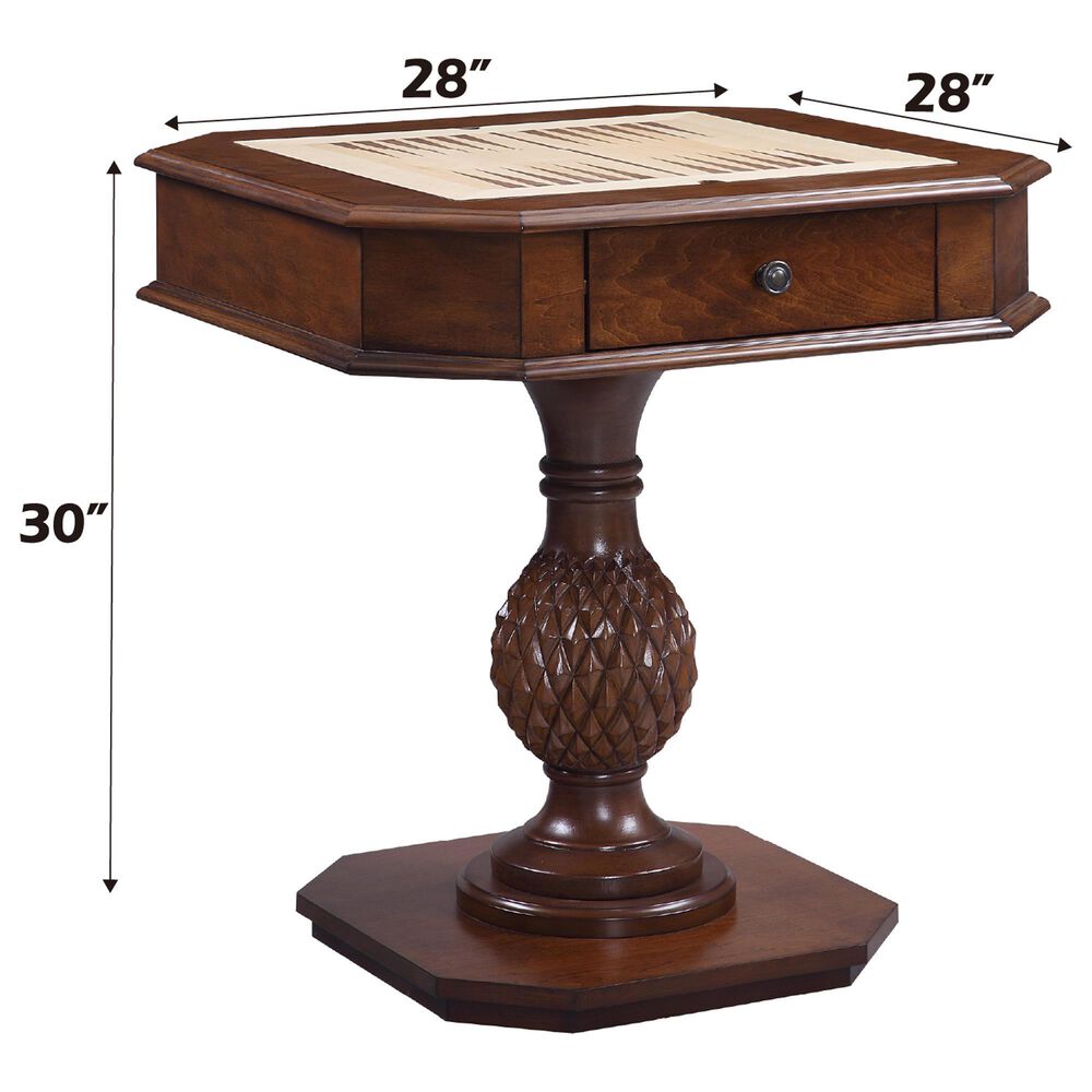 HOMLUX Bishop II 2-Drawer Game Table in Cherry, , large