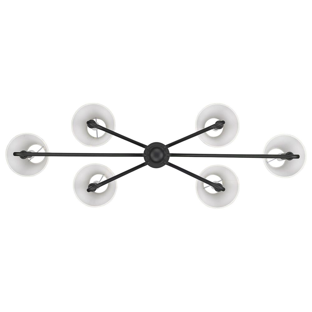 Golden Lighting Kennedy 6-Light Linear Pendant with Ivory Shade in Natural Black, , large