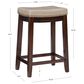 Linon Home Decor Claridge Counter Stool with Beige Cushion in Dark Brown (Set of 2), , large