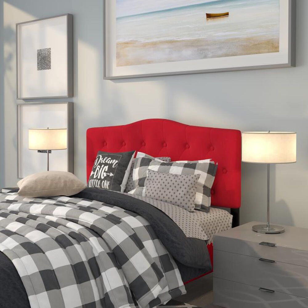 Flash Furniture Cambridge Full Upholstered Headboard in Red, , large