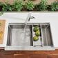Blanco Quatrus 33" R15 Ergon Apron Super Single Farmhouse Kitchen Sink in Refined Brushed, , large