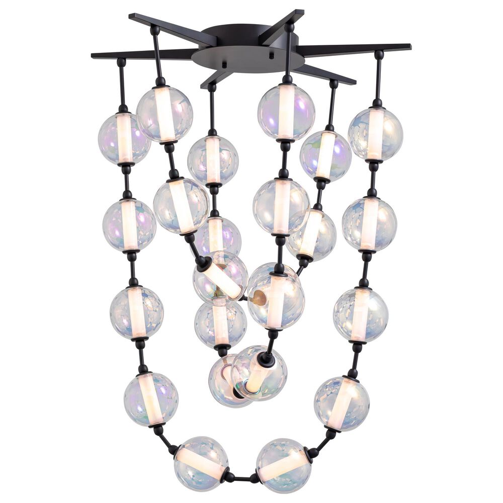 Golden Lighting Pearla 28" LED Pendant in Matte Black, , large