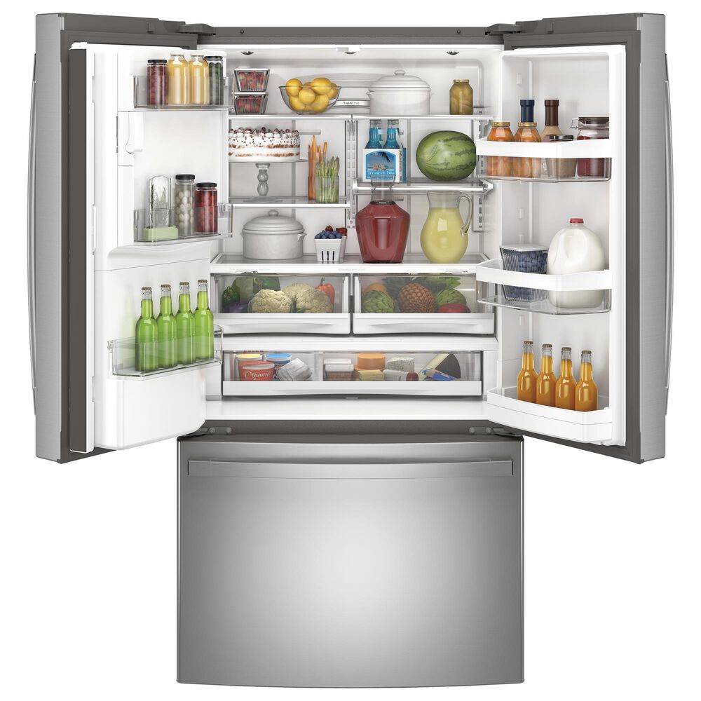 Ge Appliances 22 1 Cu Ft Counter Depth French Door Refrigerator In Fingerprint Resistant Stainless Steel Nebraska Furniture Mart