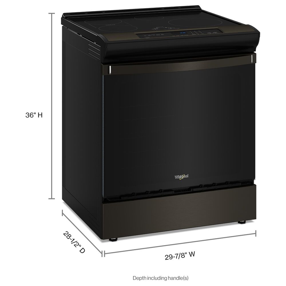 Whirlpool 2-Piece Kitchen Package with Black Stainless 6.4 Cu. Ft. Induction Range and Fingerprint Resistant Stainless Steel 1.1 Cu. Ft. Flush Mount Microwave, , large