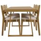 Hearth and Haven 5-Piece Outdoor Wooden Dining Set with U-Leg Table and Cushioned Chairs in Beige, , large