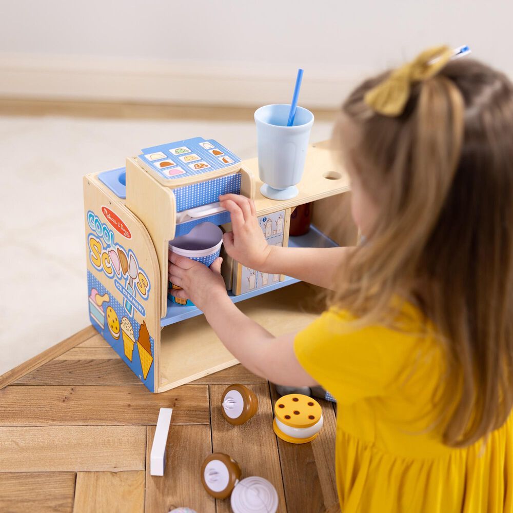 Melissa &amp; Doug Wooden Cool Scoops Ice Creamery Play Food Toy, , large