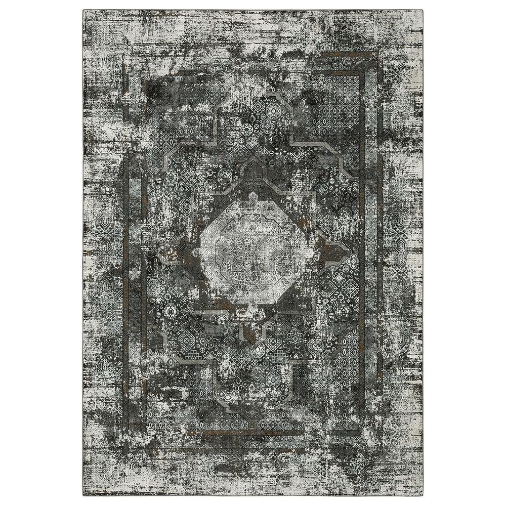 Oriental Weavers Gemini Faded Medallion 5"3" x 7"6" Charcoal Area Rug, , large
