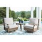 Ashley Rainier Ranch Patio Square End Table in Brown and Beige, , large