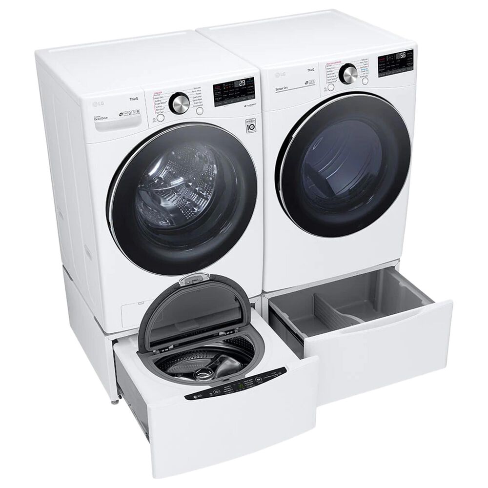 LG 5.0 Cu. Ft. Front Load Washer and 7.4 Cu. Ft. Gas Dryer with TurboWash 360 Laundry Pair in White &#40;Pedestals Sold Separately&#41;, , large