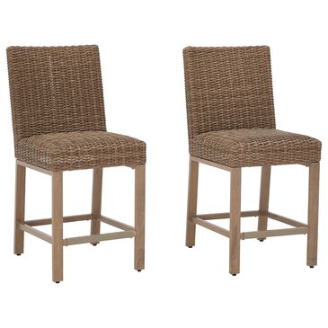 Ashley Walton Bridge Outdoor Bar Stool in Driftwood (Set of 2), , large